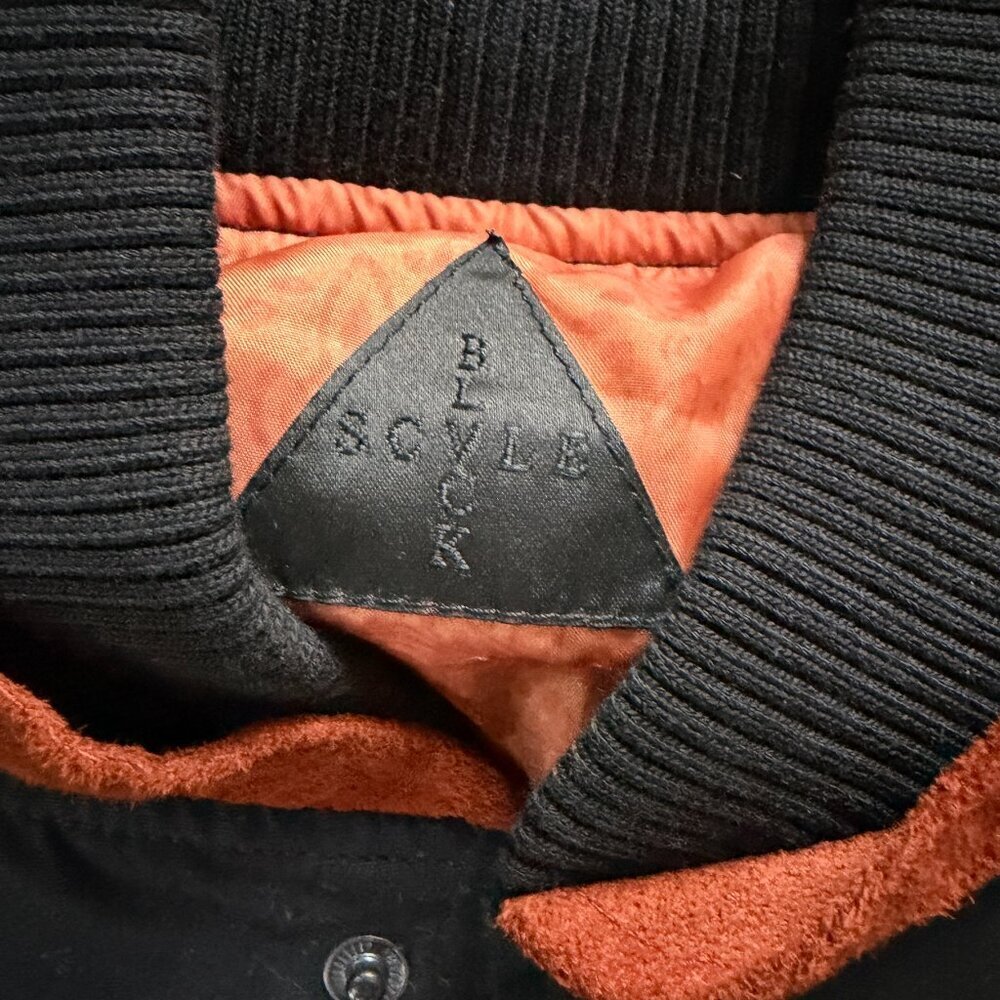 Black Scale Black and Orange Devil in the Details Bomber Jacket - Men's Size M - Picture 7 of 16